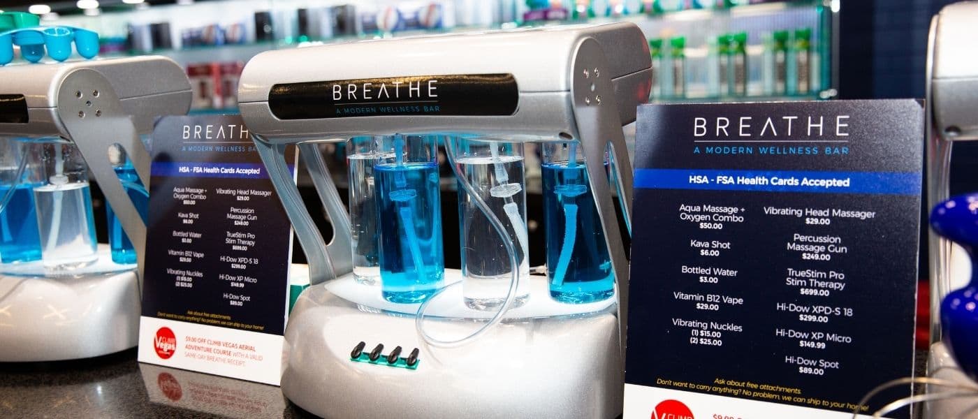 Why is the water colored at oxygen bars?